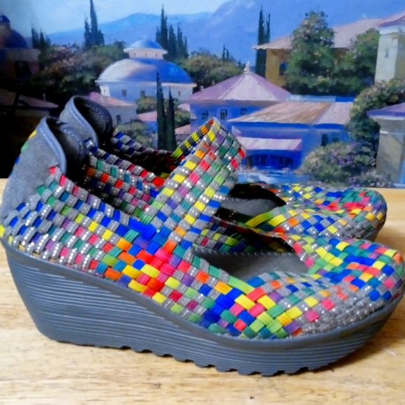 St. John's Bay Shoes - St Johns Bay Karma Mary Jane Wedge 👡 Heels Shoe Sandals Size 7.5 Multi-Color,